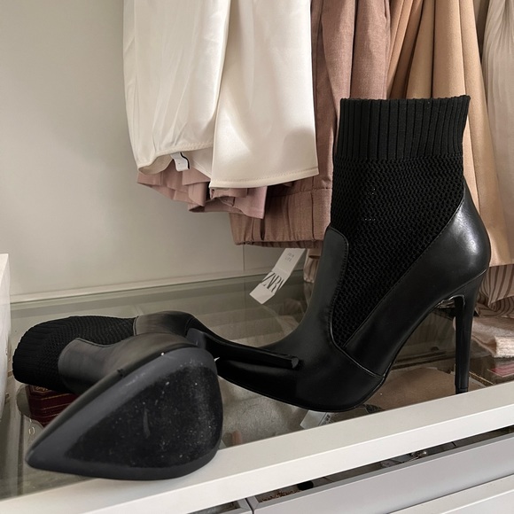 Sock and leather booties. Worn only inside for style video - Picture 3 of 4